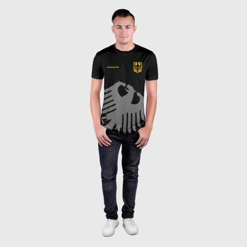 Мужская футболка 3D Slim с принтом Сборная Германии, вид сбоку #3