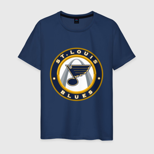 Мужская футболка хлопок с принтом St Louis Blues alt, вид спереди #2