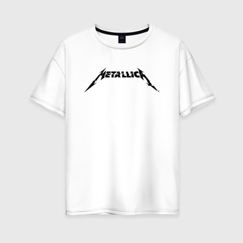 Женская футболка хлопок Oversize с принтом Metallica, вид спереди #2
