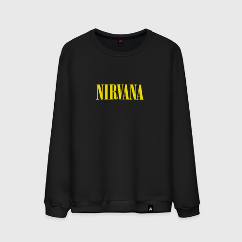 Мужской свитшот хлопок с принтом Nirvana Нирвана Логотип, вид спереди #2
