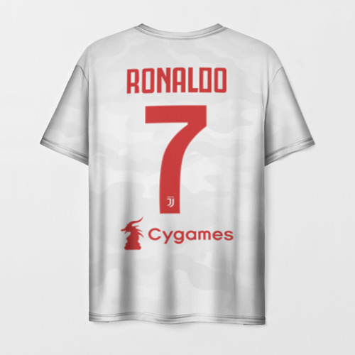 Мужская футболка 3D с принтом Ronaldo away 19-20, вид сзади #1