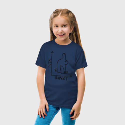 Детская футболка хлопок с принтом Утка Кролик, вид сбоку #3