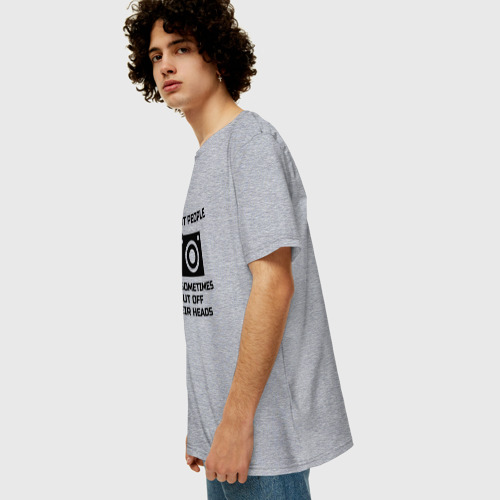 Мужская футболка хлопок Oversize с принтом Добрый фотограф, вид сбоку #3