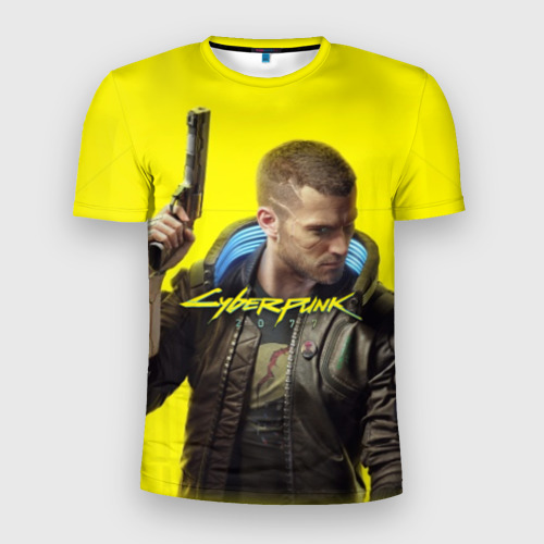 Мужская футболка 3D Slim с принтом CYBERPUNK 2077, вид спереди #2