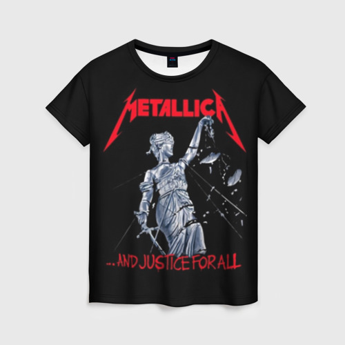 Женская футболка 3D с принтом Metallica Металлика Металика, вид спереди #2