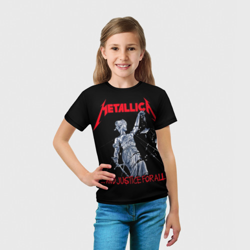 Детская футболка 3D с принтом Metallica Металлика Металика, вид сбоку #3