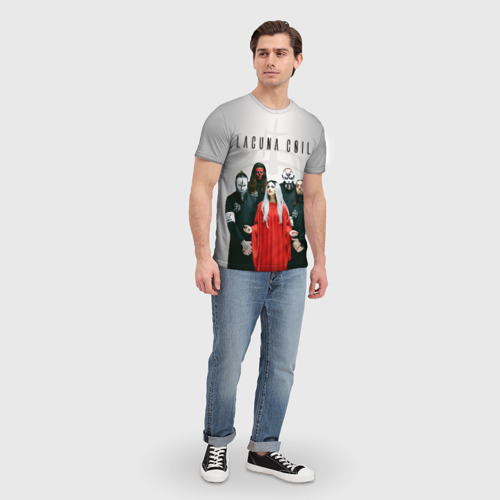 Мужская 3D футболка с принтом Lacuna Coil, вид сбоку #3