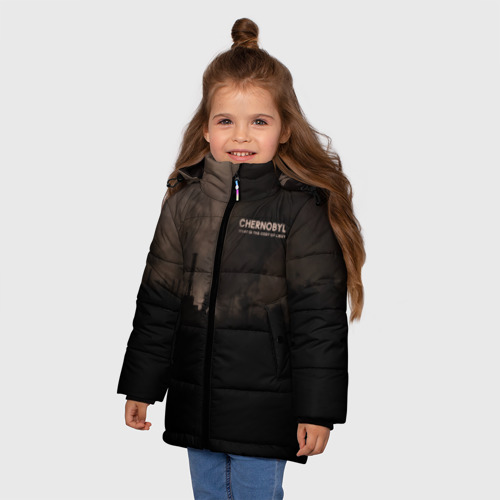 Зимняя куртка для девочек 3D с принтом Чернобыль 6, фото на моделе #1