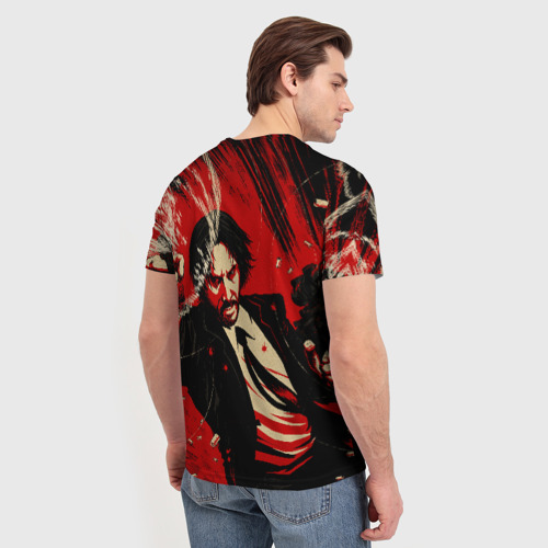 Мужская футболка 3D с принтом Джон Уик, вид сзади #2