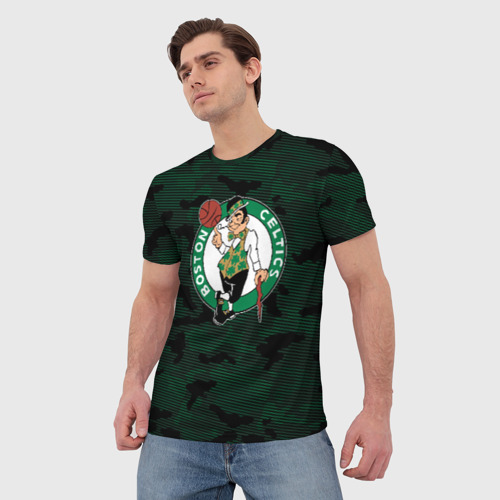 Мужская футболка 3D с принтом Boston Celtics, фото на моделе #1
