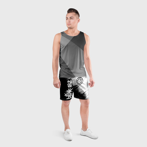 Мужские шорты спортивные с принтом Blink-182 2, вид сбоку #3