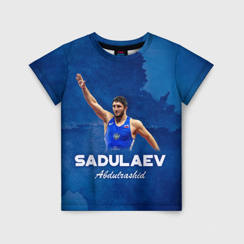Детская 3D футболка с принтом Абдулрашид Садулаев, вид спереди #2