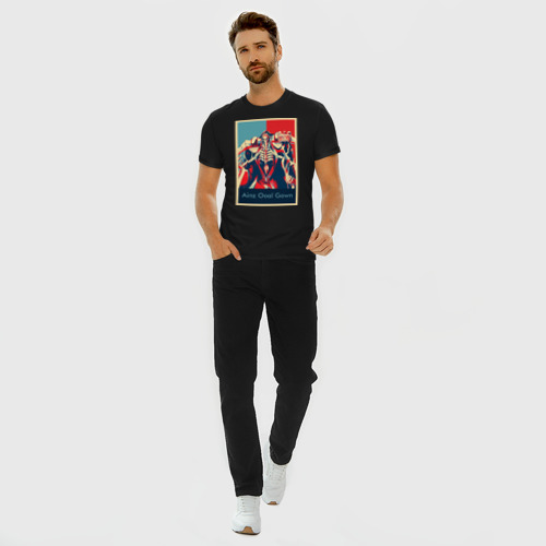 Мужская футболка хлопок Slim с принтом Ainz ooal gown Poster, вид сбоку #3