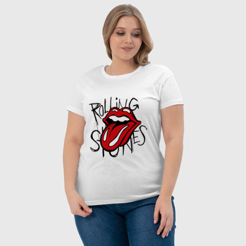 Женская футболка хлопок с принтом Rolling Stones, фото #4