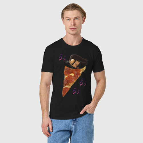Мужская футболка хлопок с принтом JoJo Pizza, фото на моделе #1