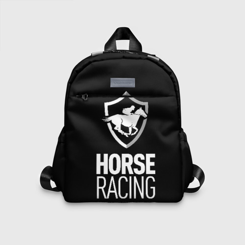 Детский рюкзак 3D с принтом Horse racing, вид спереди #2