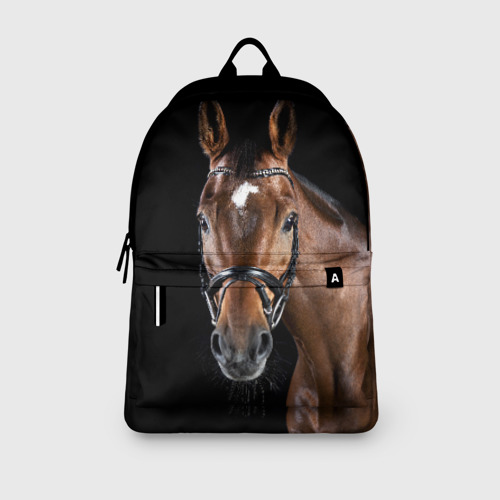 Рюкзак 3D с принтом Гнедая лошадь, вид сбоку #3