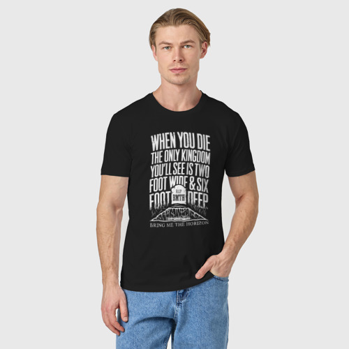 Мужская футболка хлопок с принтом Bring Me the Horizon, фото на моделе #1