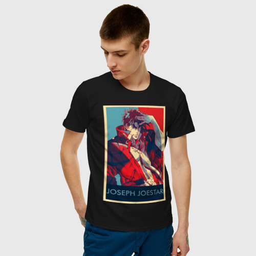Мужская футболка с принтом Джозеф Джостар, фото на моделе #1