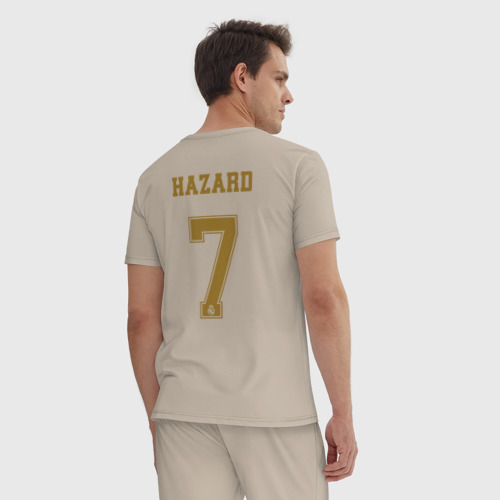 Мужская пижама хлопок с принтом Азар Форма Реал Мадрид 19-20, вид сзади #2