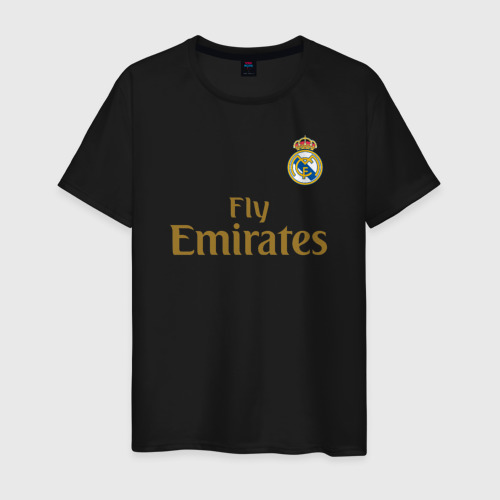 Мужская футболка хлопок с принтом Азар Форма Реал Мадрид 19-20, вид спереди #2