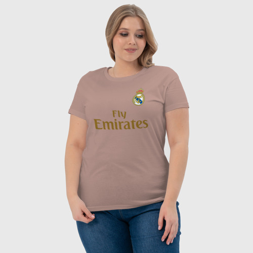 Женская футболка хлопок с принтом Азар Форма Реал Мадрид 19/20, фото #4