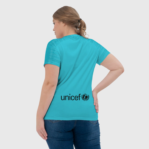 Женская футболка 3D с принтом Barcelona Gk 19-20, вид сзади #2