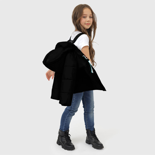 Зимняя куртка для девочек 3D с принтом ЪУЪ glitch, фото #4