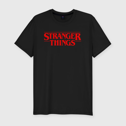 Мужская футболка хлопок Slim с принтом Stranger things, вид спереди #2