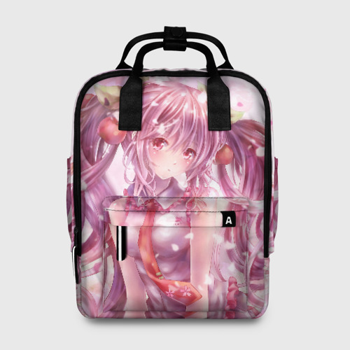 Женский рюкзак 3D с принтом Ванильная Hatsune Miku, вид спереди #2