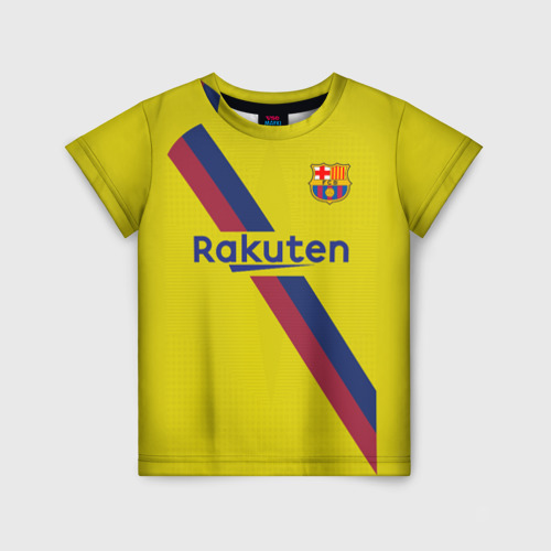 Детская футболка 3D с принтом Barcelona third 19-20, вид спереди #2