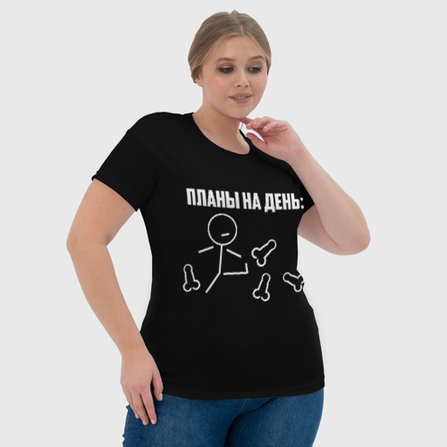 Женская футболка 3D с принтом Планы на день, фото #4
