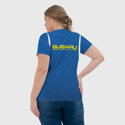 Женская футболка 3D с принтом Subaru, вид сзади #2