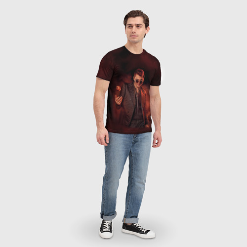 Мужская футболка 3D с принтом Кроули, вид сбоку #3