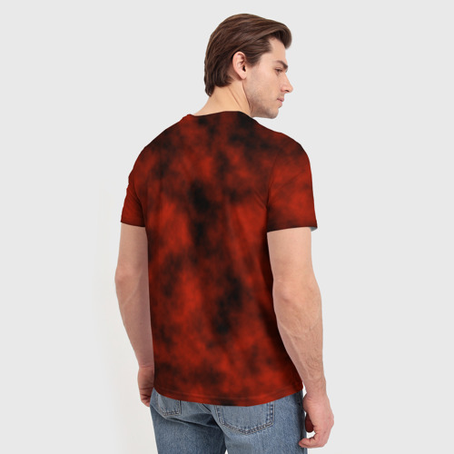 Мужская футболка 3D с принтом Колесница змия будет пылать, вид сзади #2