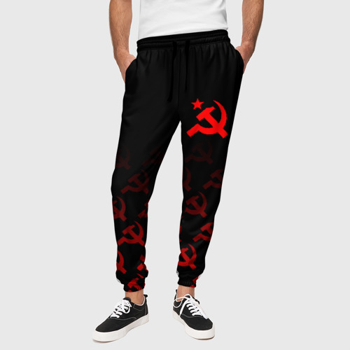 Мужские брюки 3D с принтом СССР, вид сбоку #3