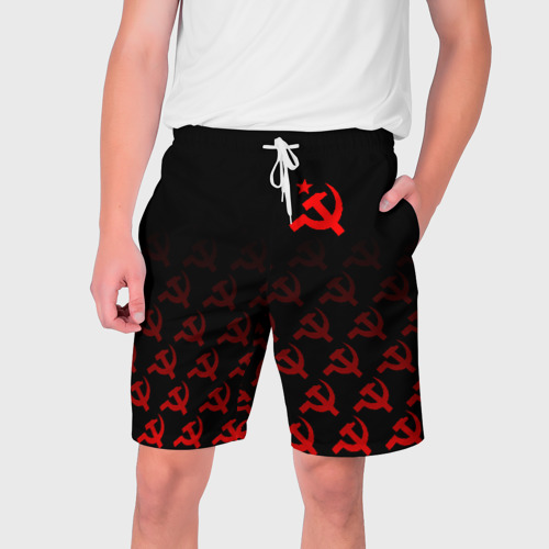 Мужские шорты 3D с принтом СССР, вид спереди #2
