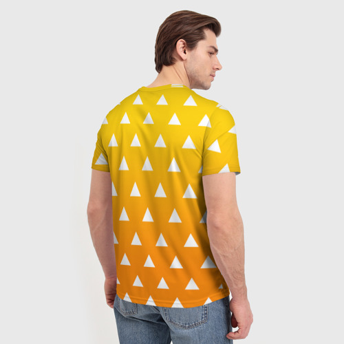 Мужская 3D футболка с принтом ZENITSU | ЗЕНИТСУ (КИМОНО), вид сзади #2