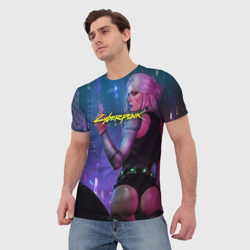 Мужская 3D футболка с принтом CYBERPUNK 2077, фото на моделе #1