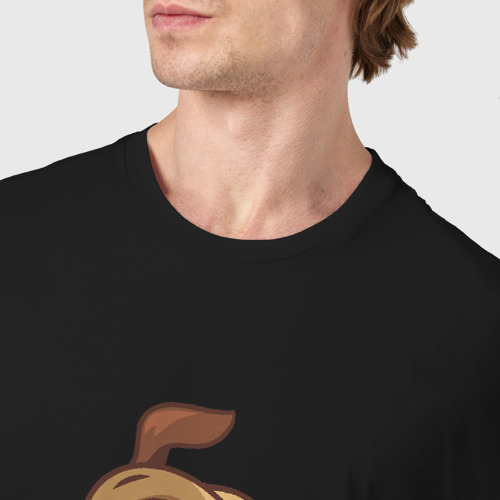 Мужская футболка хлопок с принтом Удивленный мопс, фото #4