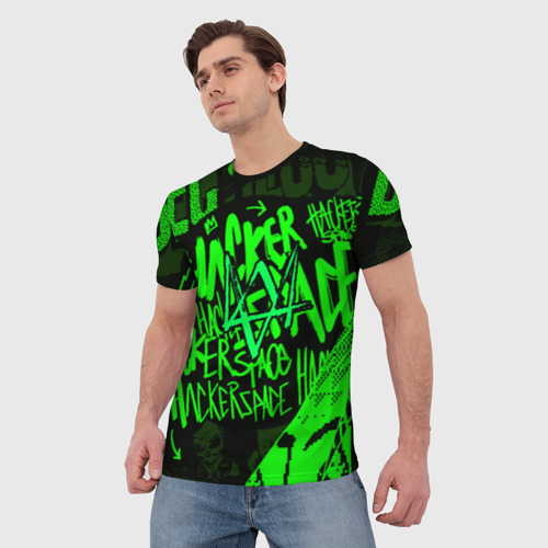 Мужская футболка 3D с принтом Watch dogs, фото на моделе #1