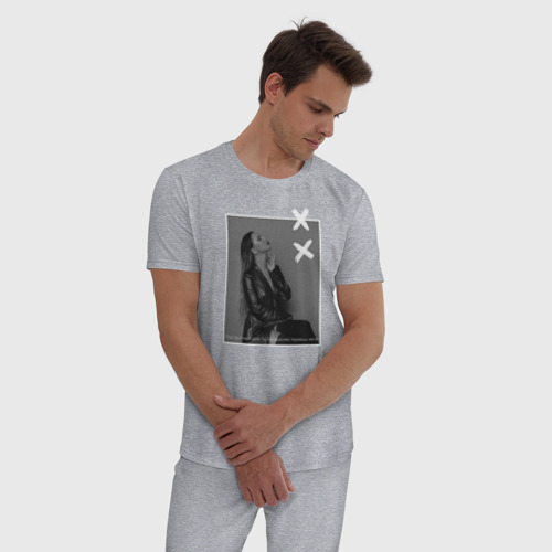 Мужская пижама хлопок с принтом Грустный дэнс, фото на моделе #1