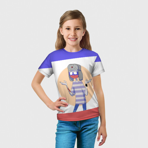 Детская футболка 3D с принтом CountryHumans - Россия, вид сбоку #3