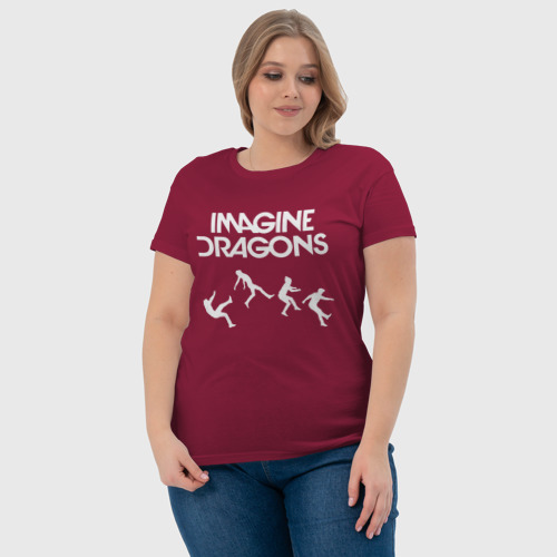 Женская футболка хлопок с принтом Imagine dragons, фото #4