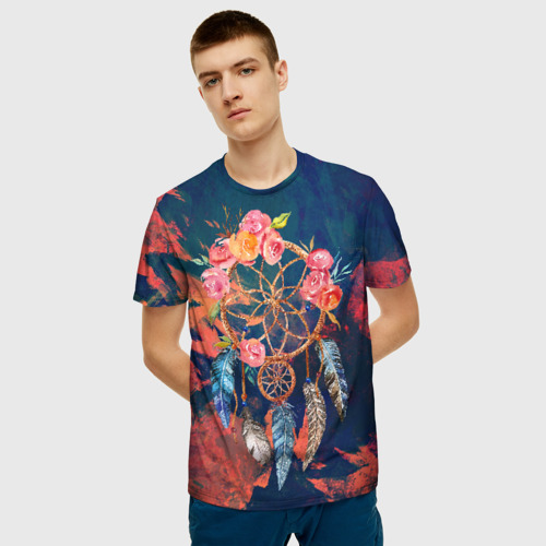 Мужская 3D футболка с принтом Ловец Снов, фото на моделе #1