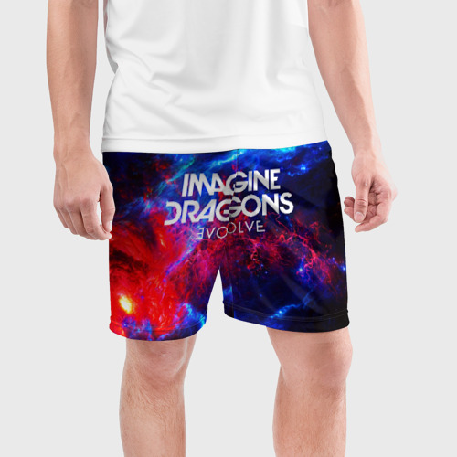 Мужские шорты спортивные с принтом IMAGINE DRAGONS, фото на моделе #1