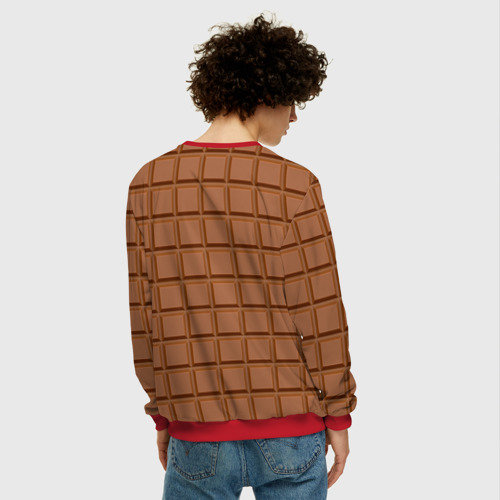 Мужской свитшот 3D с принтом Плитка Шоколада, вид сзади #2