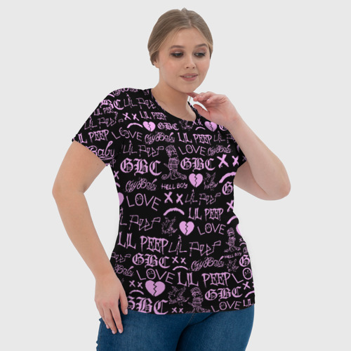 Женская футболка 3D с принтом LIL PEEP LOGOBOMBING, фото #4