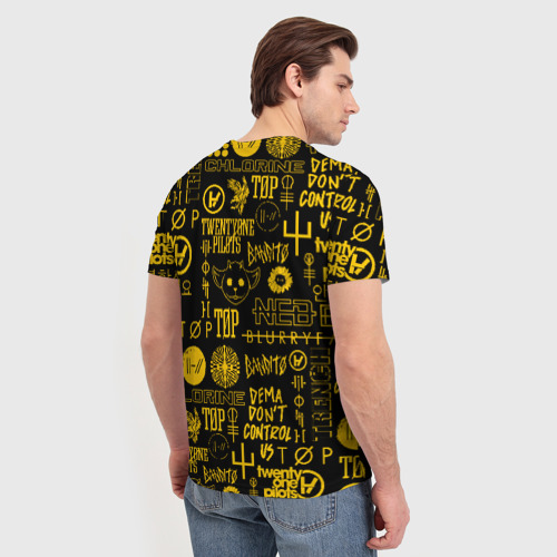 Мужская футболка 3D с принтом TWENTY ONE PILOTS, вид сзади #2