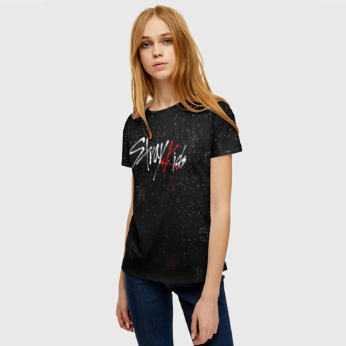Женская футболка 3D с принтом STRAY KIDS, фото на моделе #1